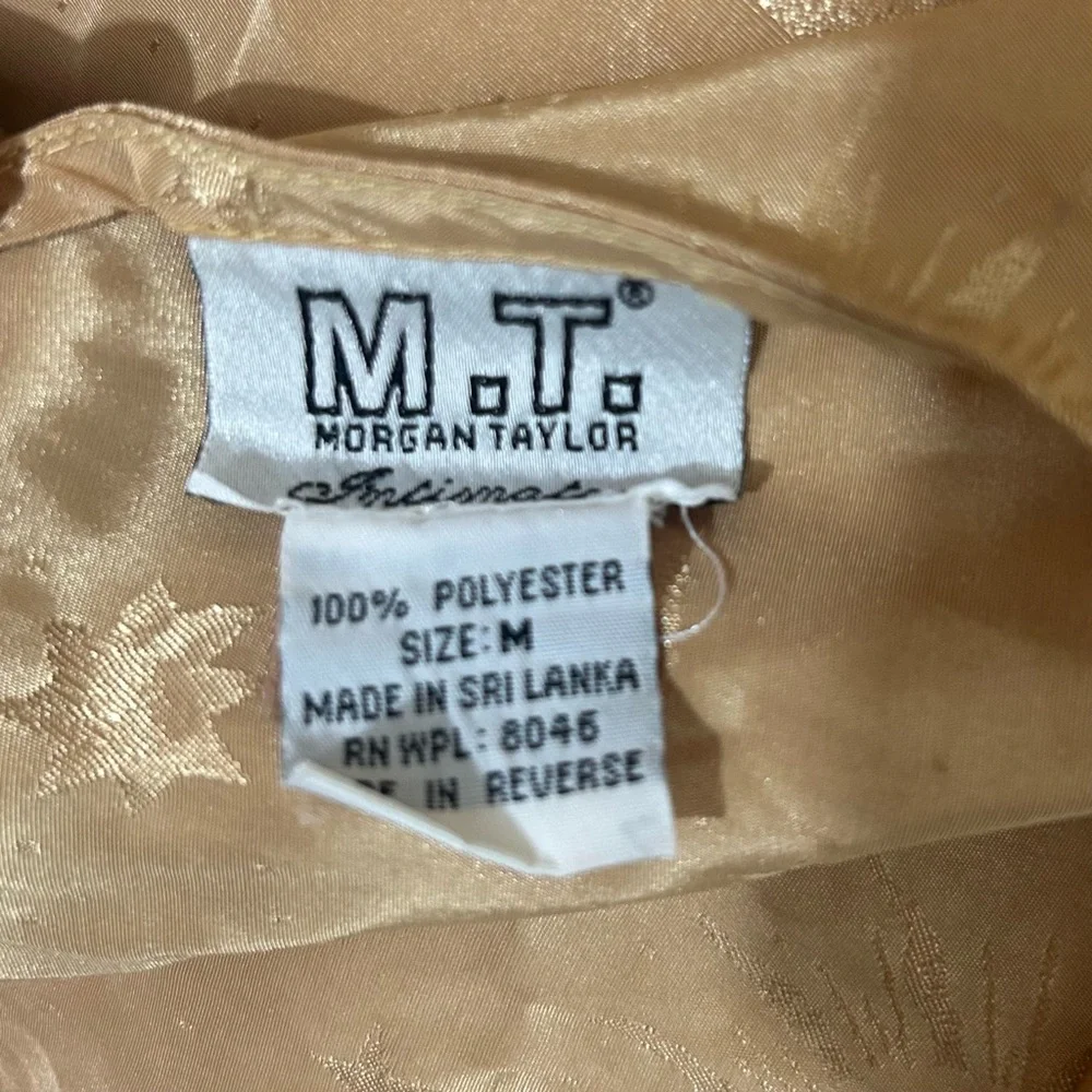 Vintage Gold Satin Slip Dress Mini Nightgown Fairycore Lingerie Y2K M - Picture 14 of 14